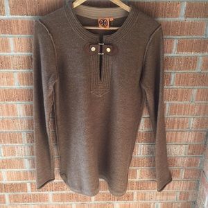 TORY BURCH wool alpaca• leather buckle • sweater